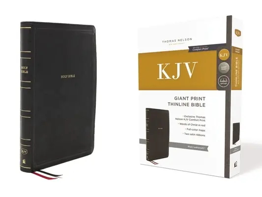 Kjv, Biblia Thinline, Impresión Gigante, Leathersoft, Negro, Edición Letra Roja, Impresión Confort: Santa Biblia, Versión Reina Valera - Kjv, Thinline Bible, Giant Print, Leathersoft, Black, Red Letter Edition, Comfort Print: Holy Bible, King James Version