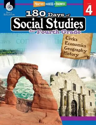 180 días de estudios sociales para cuarto grado: Practicar, evaluar, diagnosticar - 180 Days of Social Studies for Fourth Grade: Practice, Assess, Diagnose