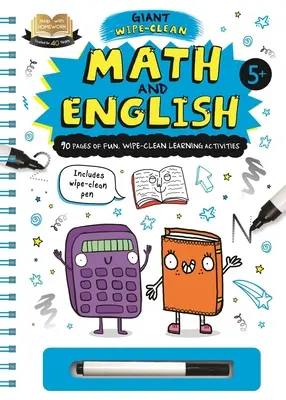 Ayuda con los deberes: Matemáticas e Inglés: Cuaderno gigante para niños de 5 años o más - Help with Homework: Math & English: Giant Wipe-Clean Workbook for 5+ Year-Olds