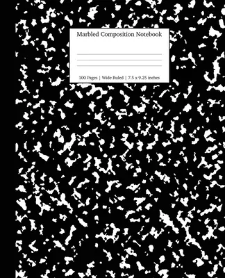 Cuaderno de composición jaspeado: Mármol Negro Libro de papel de rayas anchas Asunto - Marbled Composition Notebook: Black Marble Wide Ruled Paper Subject Book