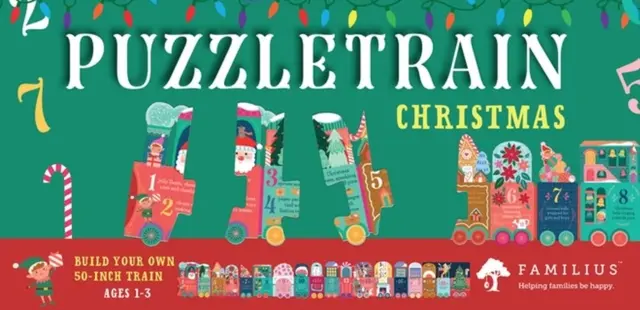 Puzzletrain: Puzzle de Navidad de 26 piezas - Puzzletrain: Christmas 26-Piece Puzzle