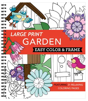 Colorear y Enmarcar - Jardín (Libro para colorear) - Large Print Easy Color & Frame - Garden (Adult Coloring Book)