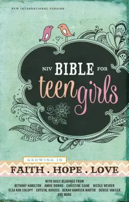 Biblia para adolescentes-NVI: Creciendo en fe, esperanza y amor - Bible for Teen Girls-NIV: Growing in Faith, Hope, and Love