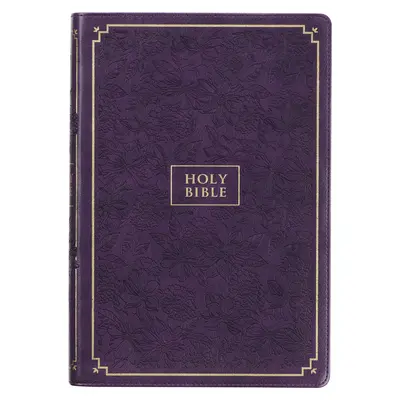 Santa Biblia KJV, Edición Gigante en imitación piel, letra roja - Índice para el pulgar y marcador de cinta, Versión Reina Valera, Floral púrpura - KJV Holy Bible, Giant Print Full-Size Faux Leather Red Letter Edition - Thumb Index & Ribbon Marker, King James Version, Purple Floral