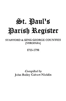 Registro parroquial de San Pablo - St. Paul's Parish Register