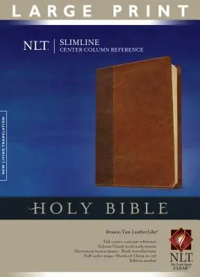 Biblia de consulta con columna central Slimline-NLT-Impresión grande - Slimline Center Column Reference Bible-NLT-Large Print