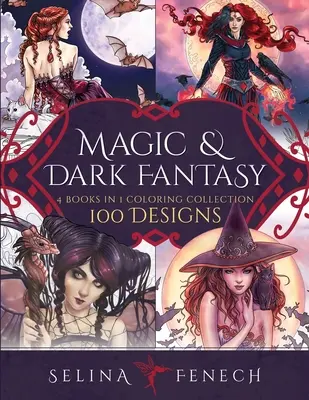 Colección para colorear de Fantasía Mágica y Oscura: 100 Diseños - Magic and Dark Fantasy Coloring Collection: 100 Designs