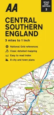 Mapa de carreteras de Gran Bretaña: Centro Sur de Inglaterra - Road Map Britain: Central Southern England