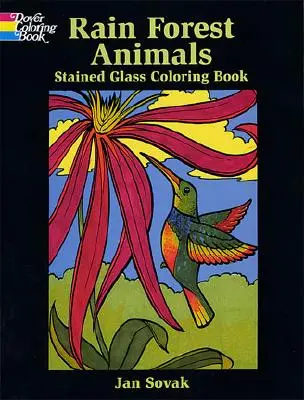 Libro para colorear de Vidrieras de la Fauna de la Selva Tropical - Rain Forest Wildlife Stained Glass Coloring Book