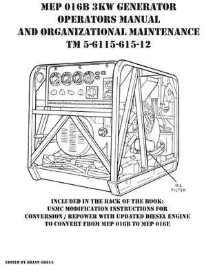 MEP 016B 3KW Generator Operators Manual and Organizational Maintenance TM 5-6115-615-12