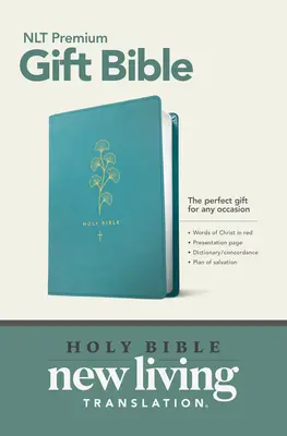 Biblia de regalo Premium NLT (Letra roja, símil cuero, verde azulado) - Premium Gift Bible NLT (Red Letter, Leatherlike, Teal)