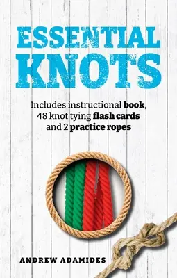 Kit de nudos esenciales: Incluye libro de instrucciones, 48 fichas para atar nudos y 2 cuerdas de práctica - Essential Knots Kit: Includes Instructional Book, 48 Knot Tying Flash Cards and 2 Practice Ropes
