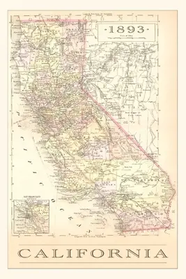 The Vintage Journal Mapa de California de 1893 - The Vintage Journal 1893 Map of California