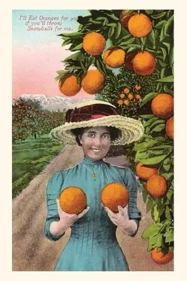 The Vintage Journal Mujer sosteniendo naranjas, - The Vintage Journal Woman Holding Oranges,