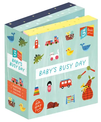 Baby's Busy Day: Set de regalo de 3 libros - Diversión todo el día - Libro de cartón, Libro de baño, Libro de tela - Baby's Busy Day: 3 Book Gift Set - All Day Fun - Board Book, Bath Book, Cloth Book