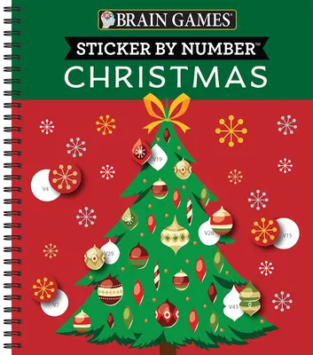 Juegos de ingenio - Sticker by Number: Navidad (28 imágenes para pegar - Cubierta del árbol de Navidad) - Brain Games - Sticker by Number: Christmas (28 Images to Sticker - Christmas Tree Cover)