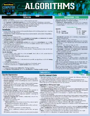 Algoritmos: Guía de referencia laminada de estudio rápido - Algorithms: A Quickstudy Laminated Reference Guide