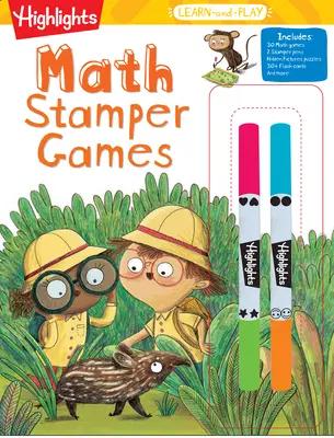 Juegos de matemáticas para aprender y jugar de Highlights - Highlights Learn-And-Play Math Stamper Games