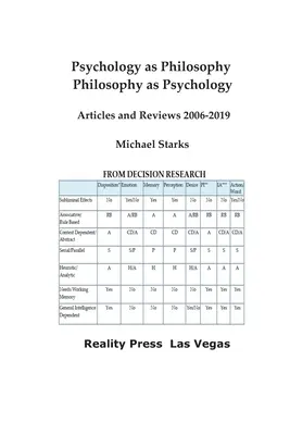 La psicología como filosofía, la filosofía como psicología: Artículos y reseñas 2006-2019 - Psychology as Philosophy, Philosophy as Psychology: Articles and Reviews 2006-2019