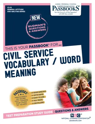 Vocabulario de la Administración Pública / Significado de las palabras (CS-10): Guía de estudio - Civil Service Vocabulary / Word Meaning (CS-10): Passbooks Study Guide