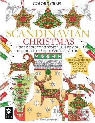 Navidad Escandinava: Diseños Tradicionales Escandinavos en Papel de Recuerdo para Colorear - Scandinavian Christmas: Traditional Scandinavian Jul Designs on Keepsake Paper Crafts to Color