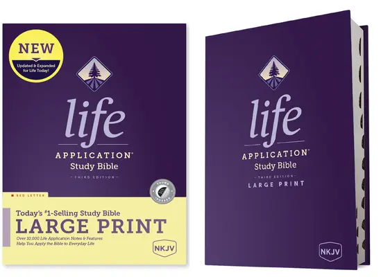 NKJV Biblia de Estudio de Aplicación de la Vida, Tercera Edición, Letra Grande (Letra Roja, Tapa Dura, Indexada) - NKJV Life Application Study Bible, Third Edition, Large Print (Red Letter, Hardcover, Indexed)