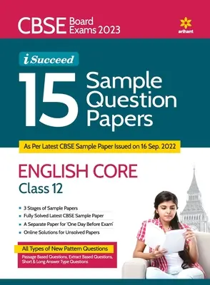 CBSE Board Exams 2023 I-Succeed 15 Sample Question Papers INGLÉS CORE Clase 12 - CBSE Board Exams 2023 I-Succeed 15 Sample Question Papers ENGLISH CORE Class 12th