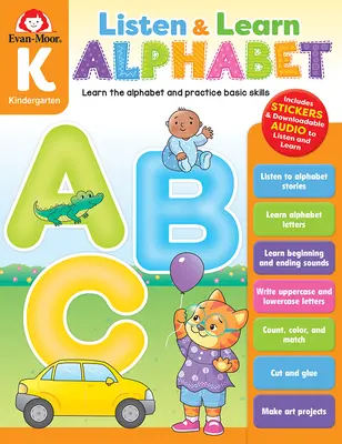 Escucha y aprende: Alphabet, Grade K Workbook - Listen and Learn: Alphabet, Grade K Workbook