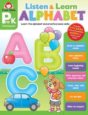 Escucha y aprende: Alphabet, Grade Prek Workbook - Listen and Learn: Alphabet, Grade Prek Workbook