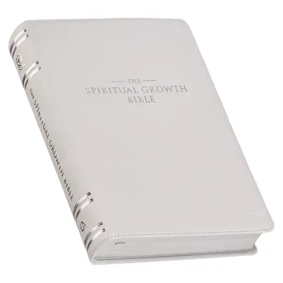 La Biblia Crecimiento Espiritual, Biblia de Estudio, NLT - Nueva Traducción Viviente Santa Biblia, Piel de grano completo Premium, Blanco - The Spiritual Growth Bible, Study Bible, NLT - New Living Translation Holy Bible, Premium Full Grain Leather, White