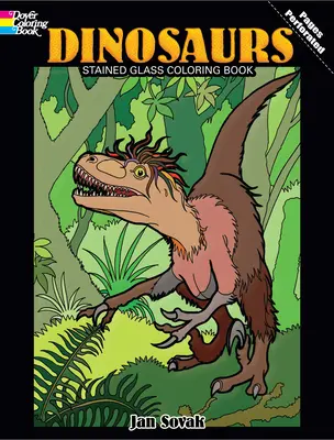 Libro para colorear con vidrieras de dinosaurios - Dinosaurs Stained Glass Coloring Book