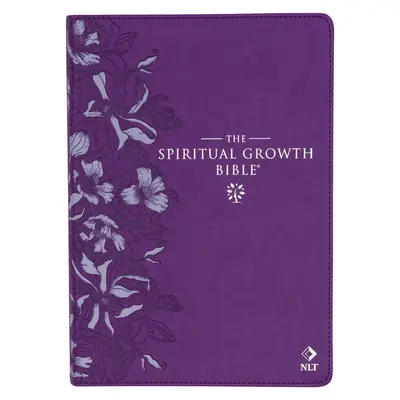 La Biblia Crecimiento Espiritual, Biblia de Estudio, NLT - Nueva Traducción Viviente Santa Biblia, Piel de imitación, Violeta Floral Grabado en Relieve - The Spiritual Growth Bible, Study Bible, NLT - New Living Translation Holy Bible, Faux Leather, Purple Debossed Floral