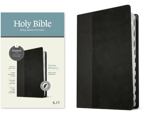 Biblia de consulta de la RVR, edición con filamento (Letra roja, símil cuero, negro/óxido, indexada) - KJV Thinline Reference Bible, Filament Enabled Edition (Red Letter, Leatherlike, Black/Onyx, Indexed)