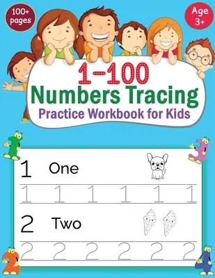 Cuaderno de ejercicios de trazado de números del 1 al 100 para niños - 1-100 Numbers Tracing Practice Workbook for Kids