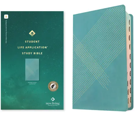 NLT Student Life Application Study Bible, Filament Enabled Edition (Letra roja, símil cuero, rayas azul turquesa, indexada) - NLT Student Life Application Study Bible, Filament Enabled Edition (Red Letter, Leatherlike, Teal Blue Striped, Indexed)