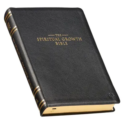 La Biblia del Crecimiento Espiritual, Biblia de Estudio, NLT - Nueva Traducción Viviente de la Santa Biblia, Piel de grano completo Premium, Negro - The Spiritual Growth Bible, Study Bible, NLT - New Living Translation Holy Bible, Premium Full Grain Leather, Black