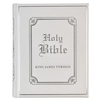 Santa Biblia KJV, Biblia Familiar Clásicamente Ilustrada, Tapa dura de piel sintética - Marcadores de cinta, Versión Reina Valera, Blanco/Plateado - KJV Holy Bible, Classically Illustrated Heirloom Family Bible, Faux Leather Hardcover - Ribbon Markers, King James Version, White/Silver