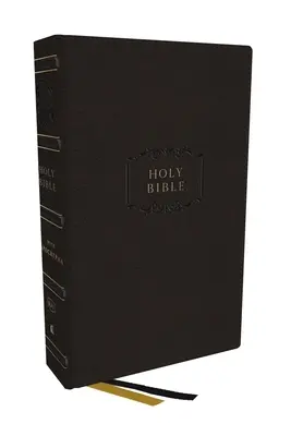 Kjv, Biblia de referencia con columna central y apócrifos, piel suave, negra, 73.000 referencias cruzadas, letra roja, cómoda impresión: Versión Reina Valera - Kjv, Center-Column Reference Bible with Apocrypha, Leathersoft, Black, 73,000 Cross-References, Red Letter, Comfort Print: King James Version