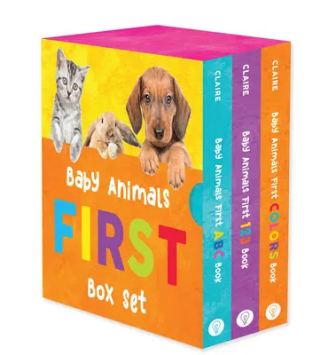 Baby Animals First Box Set - Primer libro ABC, Primer libro 123 y Primer libro de colores - Baby Animals First Box Set - First ABC Book, First 123 Book, and First Colors Book