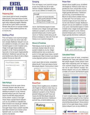 Excel Pivot Tables Laminated Tip Card - Trucos de tablas dinámicas de MrExcel - Excel Pivot Tables Laminated Tip Card - Pivot Table Tricks from MrExcel