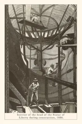 Diario Vintage Interior de la Estatua de la Libertad durante su construcción - Vintage Journal Interior of Statue of Liberty During Construction