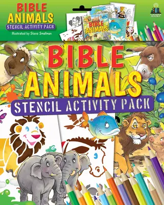 Paquete de actividades con plantillas de animales bíblicos [con tarjetas y bolígrafos/lápices] - Bible Animals Stencil Activity Pack [With Cards and Pens/Pencils]