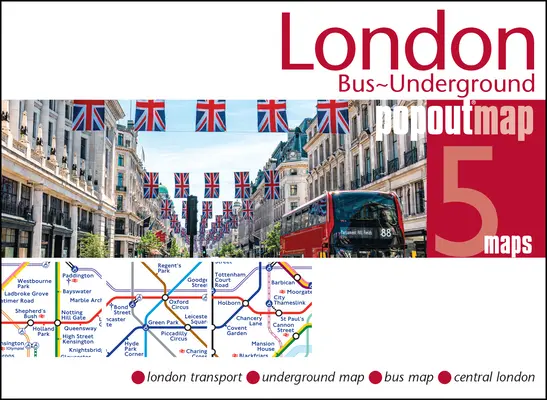 Mapa desplegable de Londres - London Bus & Underground Tube Popout Map