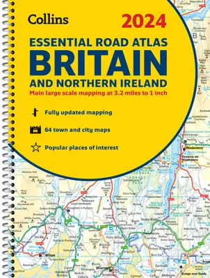 2024 Collins Essential Road Atlas Gran Bretaña e Irlanda del Norte: A4 Espiral - 2024 Collins Essential Road Atlas Britain and Northern Ireland: A4 Spiral