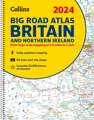 2024 Collins Gran Atlas de Carreteras de Gran Bretaña e Irlanda del Norte: A3 Espiral - 2024 Collins Big Road Atlas Britain and Northern Ireland: A3 Spiral