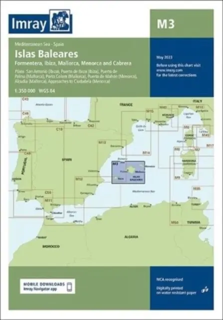 Imray Chart M3 - Islas Baleares - Formentera, Ibiza, Mallorca, Menorca