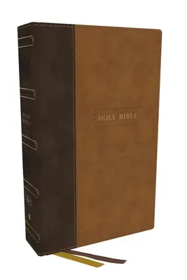 Biblia RVR, Biblia de consulta con columna central, cuero suave, marrón, 73.000+ referencias cruzadas, letra roja, impresión cómoda: Versión Reina Valera - KJV Holy Bible, Center-Column Reference Bible, Leathersoft, Brown, 73,000+ Cross References, Red Letter, Comfort Print: King James Version