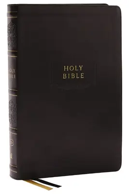 Biblia RVR, Biblia de consulta con columna central, Leathersoft, negra, 73.000+ referencias cruzadas, letra roja, indexada con el pulgar, cómoda impresión: King James Vers - KJV Holy Bible, Center-Column Reference Bible, Leathersoft, Black, 73,000+ Cross References, Red Letter, Thumb Indexed, Comfort Print: King James Vers