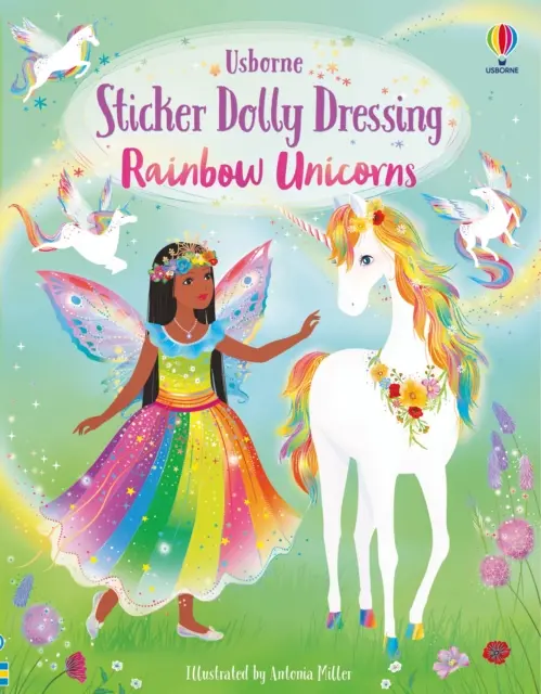 Pegatina Dolly Vestir Unicornios Arco Iris - Sticker Dolly Dressing Rainbow Unicorns