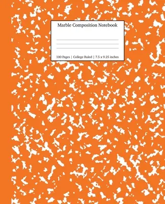 Marble Composition Notebook College Ruled: Calabaza cuadernos de mármol, material escolar, cuadernos para la escuela - Marble Composition Notebook College Ruled: Pumpkin Marble Notebooks, School Supplies, Notebooks for School